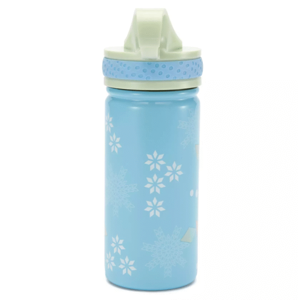 Frozen 14oz. Stainless Steel Water Bottle with Built-In Straw