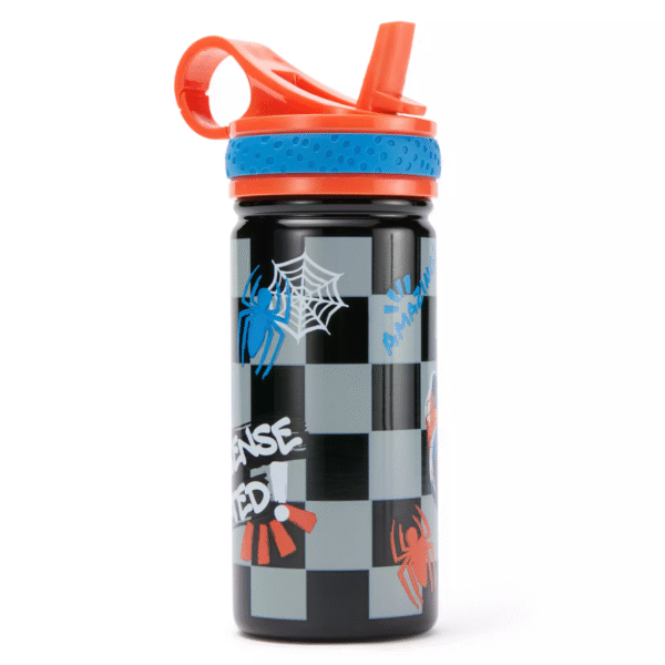 Spider-Man 14oz. Stainless Steel Water Bottle with Built-In Straw