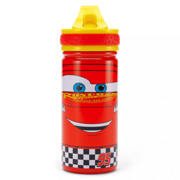 Lightning McQueen 14oz. Stainless Steel Water Bottle with Built-In Straw – Cars