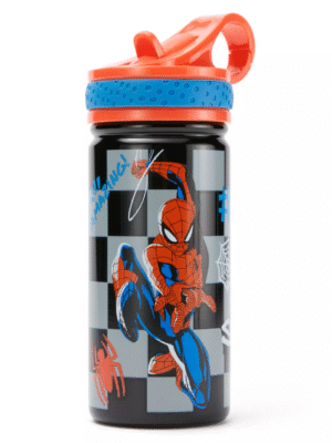 Spider-Man 14oz. Stainless Steel Water Bottle with Built-In Straw